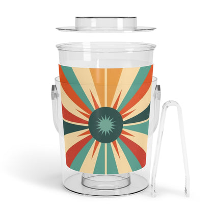 Vintage Fashion Inspiration: Starburst Candy Colored Ice Bucket with Tongs with 1950s and 1960s Flair