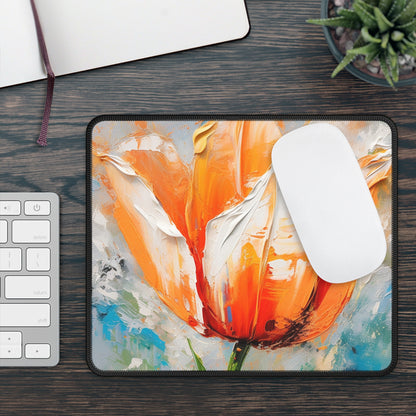 Gaming Mouse Pad with Vibrant Orange Tulip: Embrace the Beauty of Nature