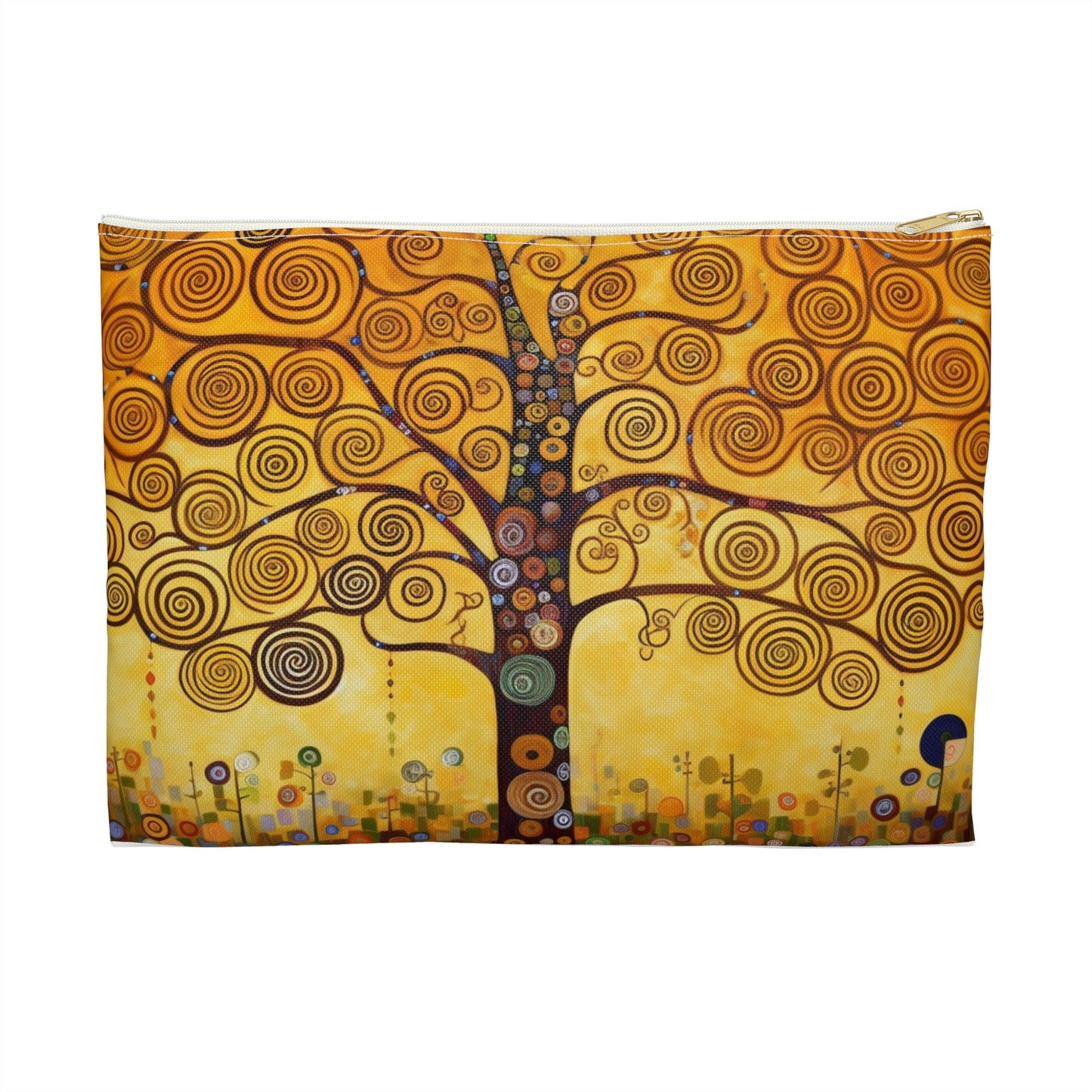 Symbolic Harmony: Gustav Klimt Tree of Life Accessory Pouch, Embrace Artistic Elegance