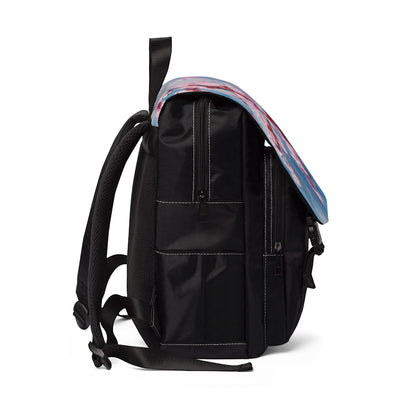 Unisex Casual Shoulder Backpack with Abstract Cherry Blossom Drawing: Embrace the Serenity