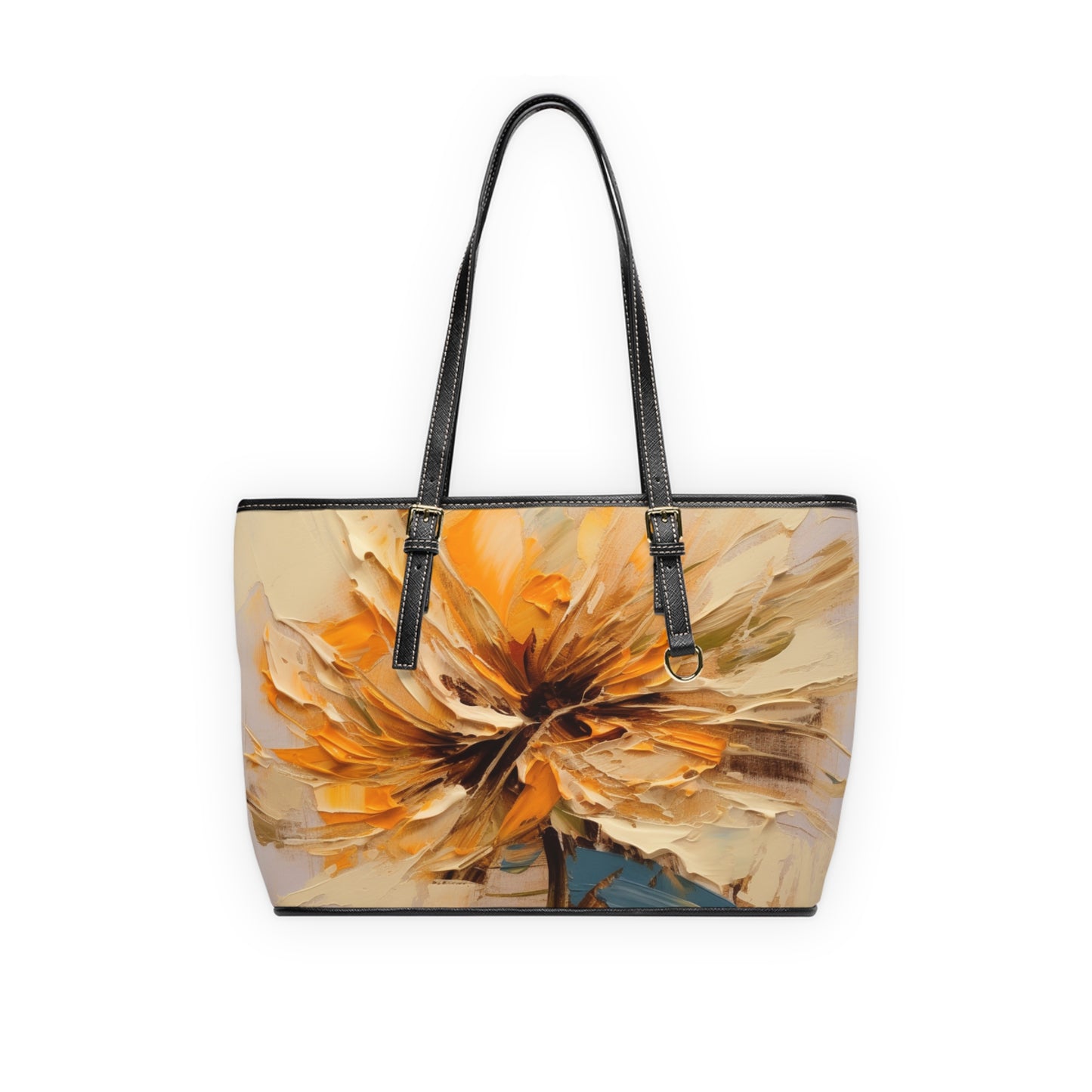 A Brush of Nature's Elegance: PU Leather Shoulder Bag for Artistic Flower Lovers