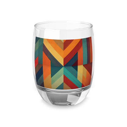 Abstract Geometric Expression: Midcentury Modern Whiskey Glass for Artistic Souls