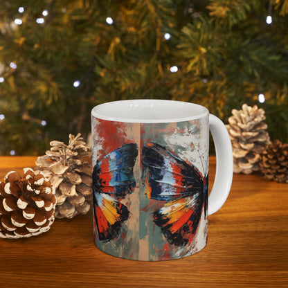 Ceramic Mug with Bauhaus Butterfly Drawing: A Harmonious Blend of Art and Functionality