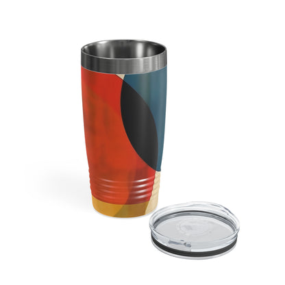 Retro Geometric Fusion: 1960s Fashion Inspired Midcentury Modern Ringneck Tumbler