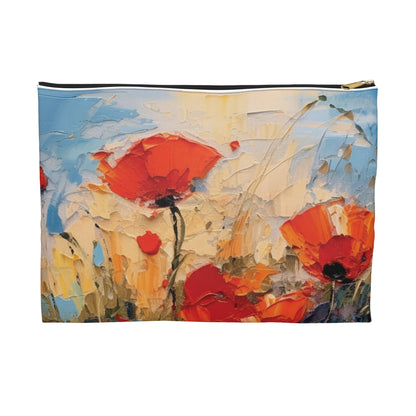 Accessory Pouch Paradise: Abstract Poppy Artwork and Flower Drawings