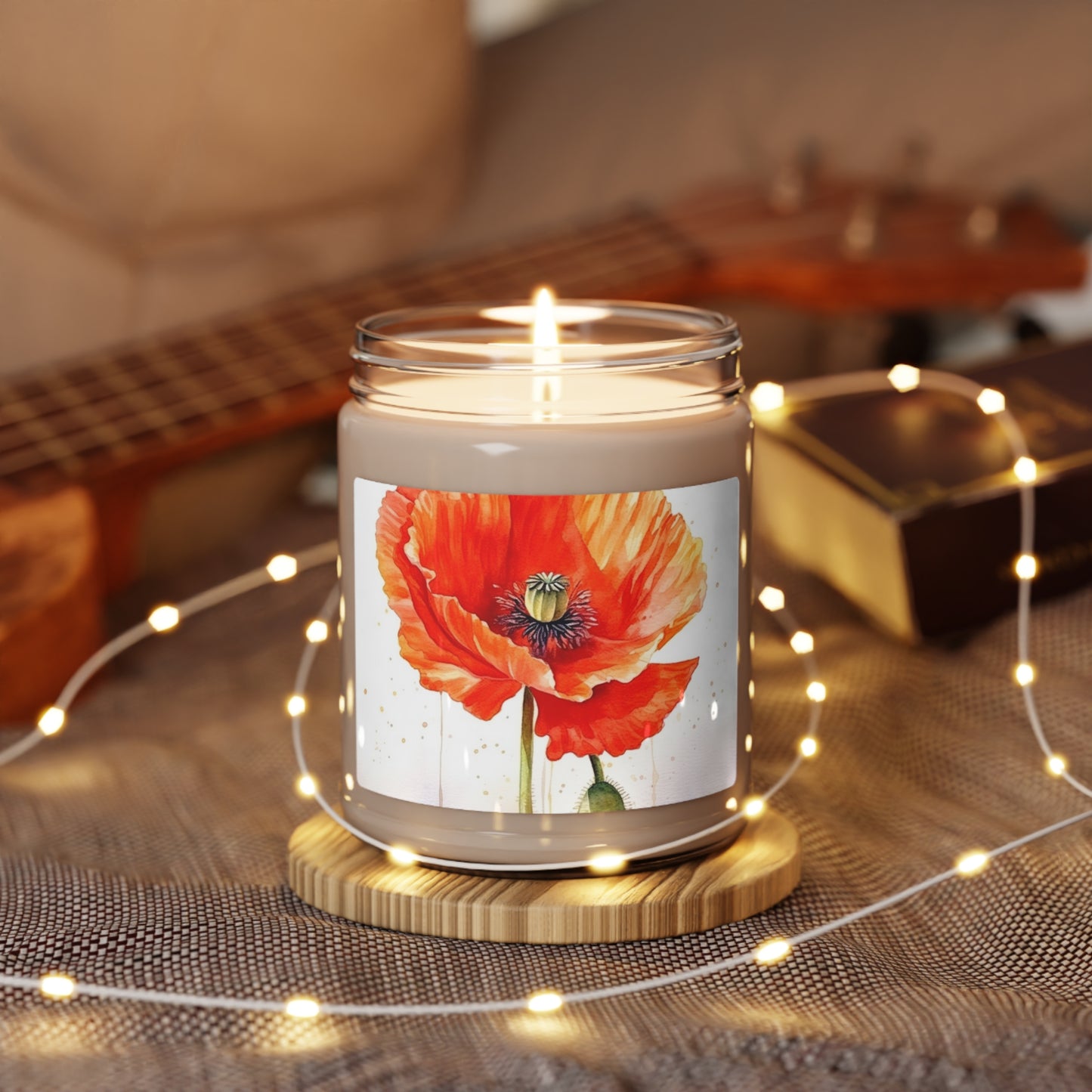 Watercolor Poppy Garden Scented Soy Candle: Unleash the Beauty of Nature