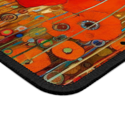 Floral Symphony: Gaming Mouse Pad showcasing Gustav Klimt's Poppies in Art Nouveau