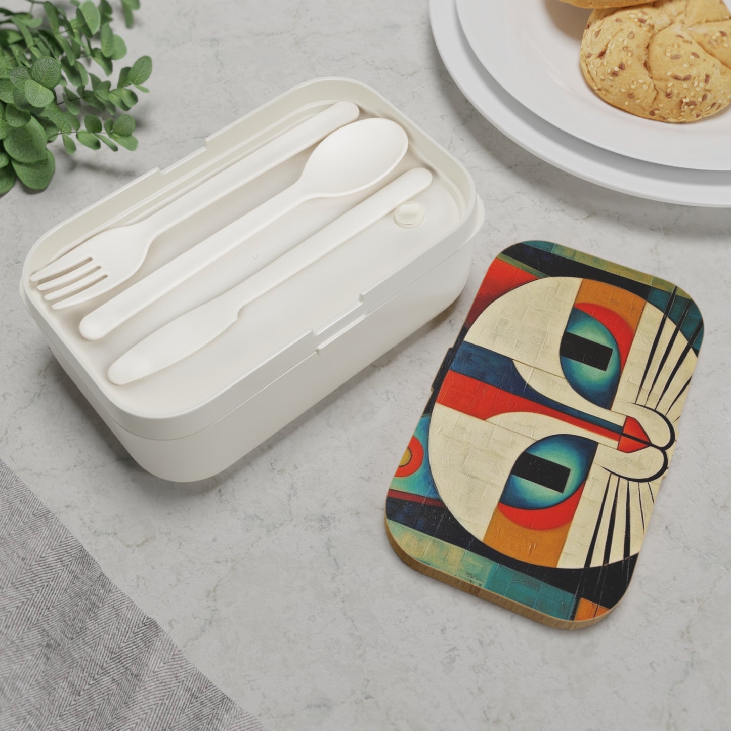 Artistic Vintage Vibes: Picasso-Inspired Midcentury Modern Bento Box for Retro Fashion