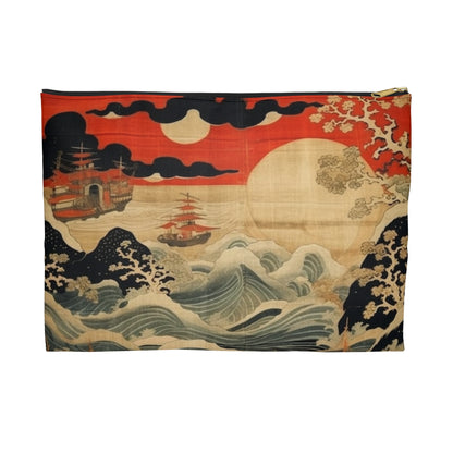 Artistic Fusion - Where Japanese Tapestry Meets the Perfect Accessory Pouch