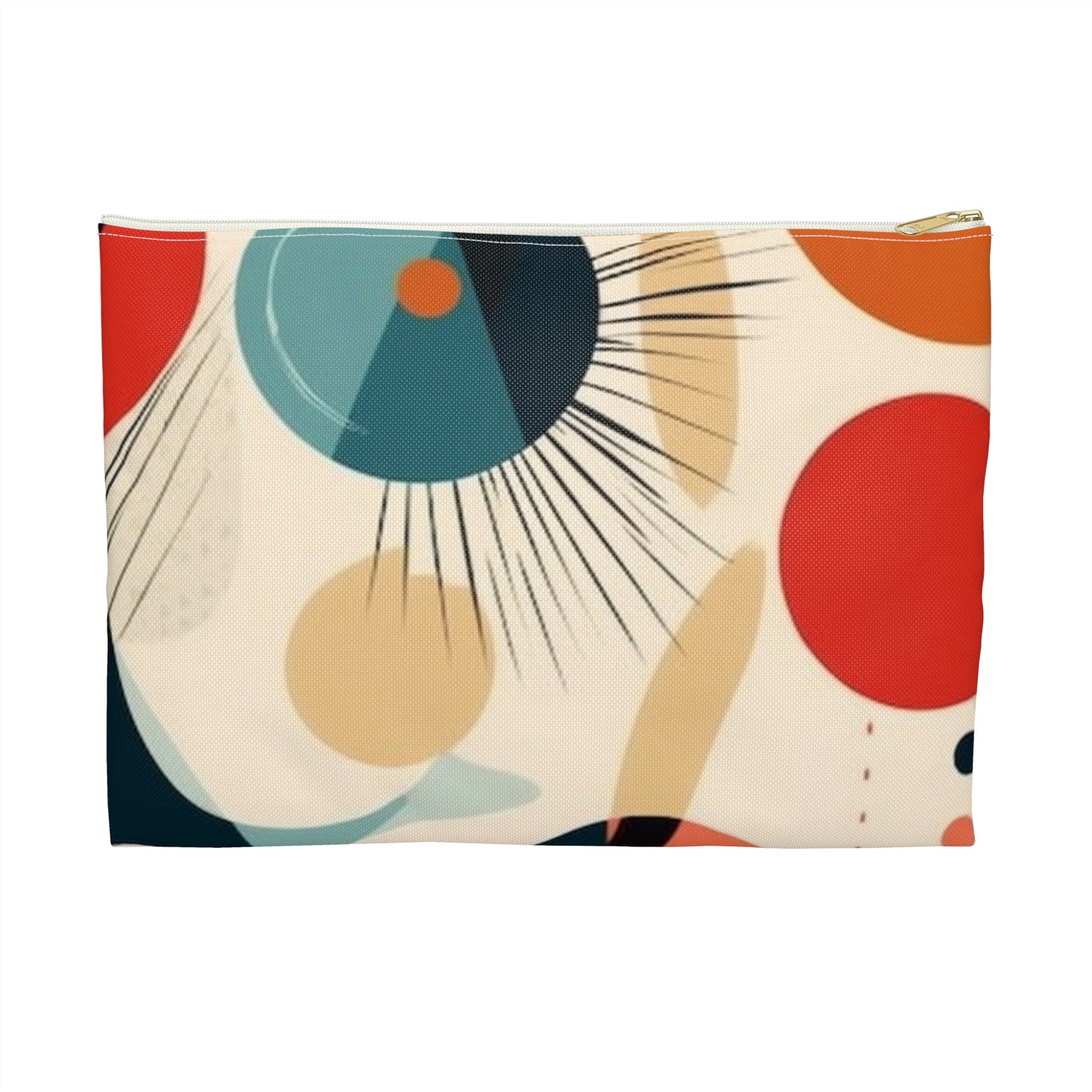 Abstract Elegance: Midcentury Modern Accessory Pouch with Modern Abstract Art and Vintage Fashion