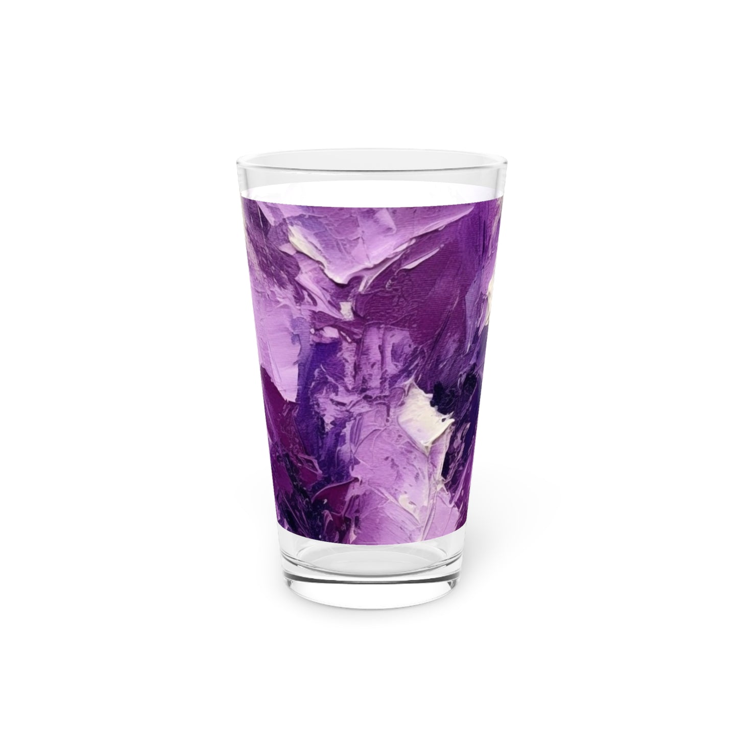Pint Glass with Serene Lavender Painting: Embrace the Tranquility