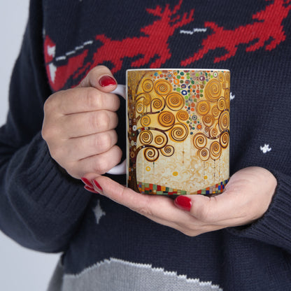 Captivating Artistry: The Tree of Life Ceramic Mug, Inspired by Gustav Klimt's Timeless Masterpiece