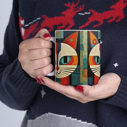 Midcentury Picasso Fusion: Ceramic Mug for Modern Art Enthusiasts