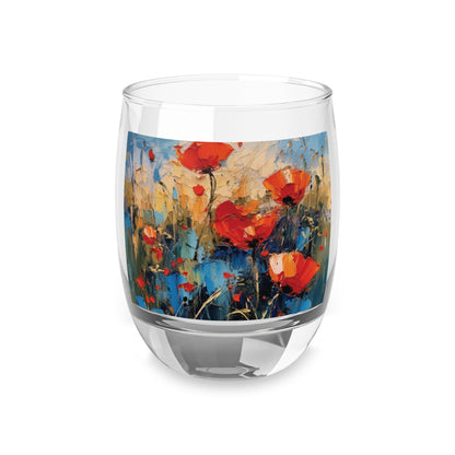 Whiskey Glass Paradise: Abstract Poppy Artwork and Flower Drawings