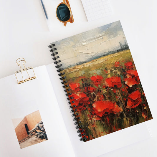 Abstract Poppy Fields: Spiral Notebook for Artistic Inspiration