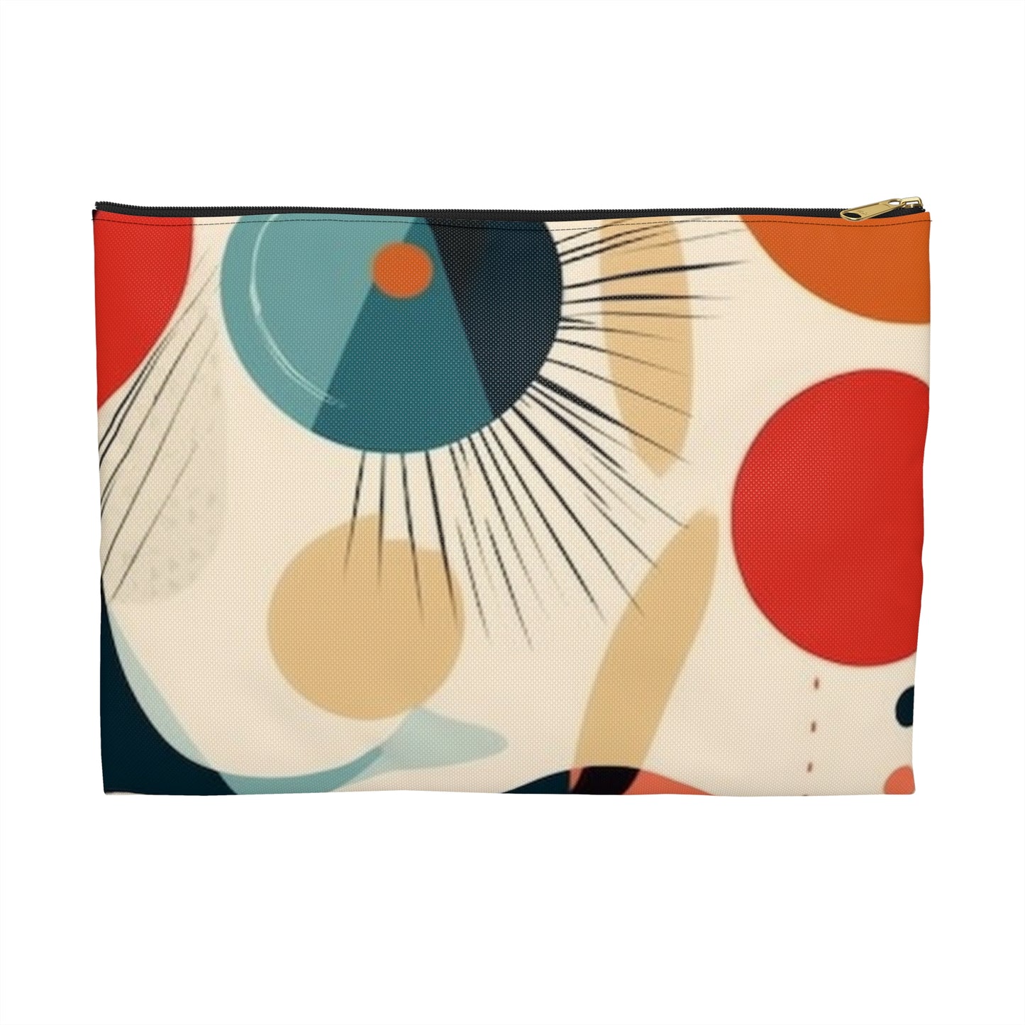 Abstract Elegance: Midcentury Modern Accessory Pouch with Modern Abstract Art and Vintage Fashion