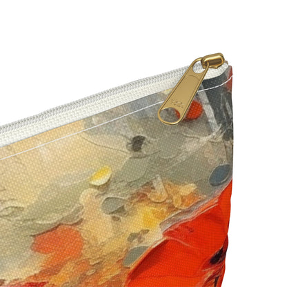 Whimsical Poppy Art on Accessory Pouch