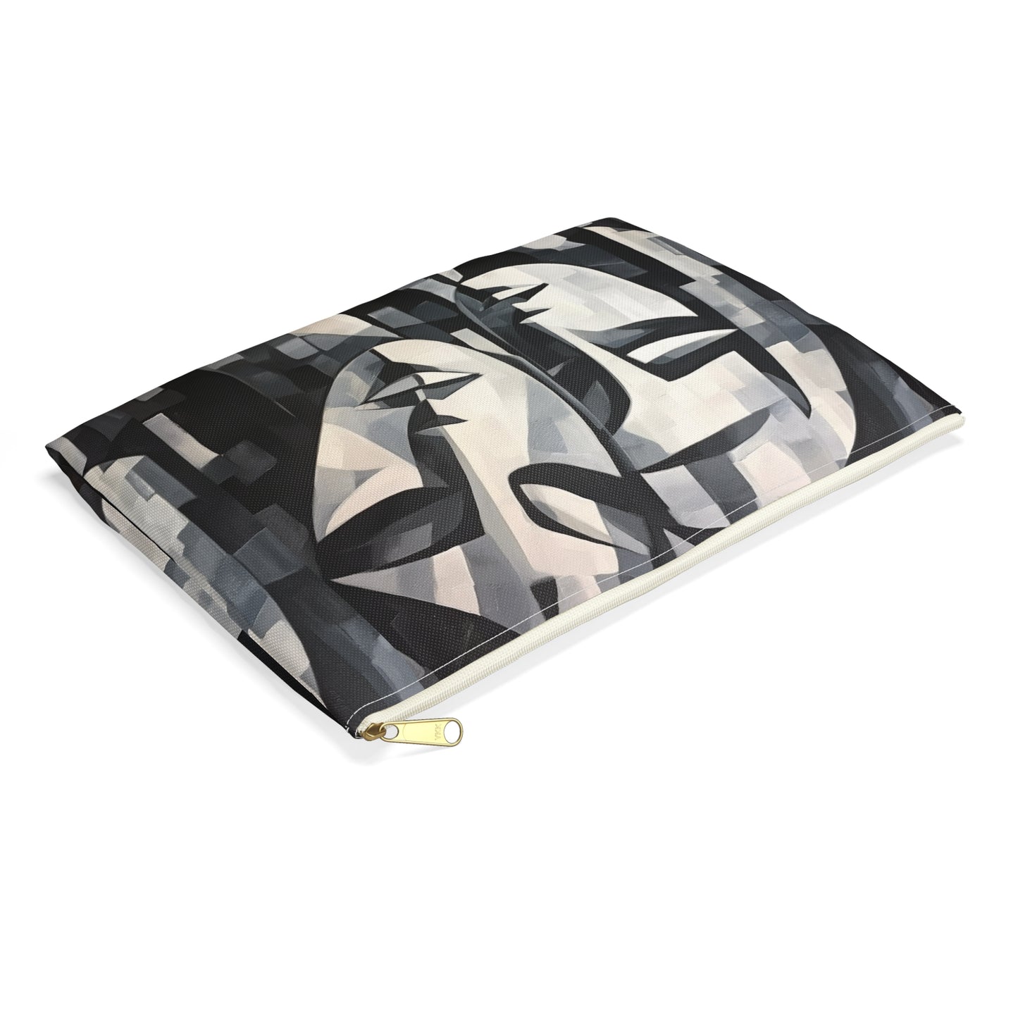 Abstract Oil Paint Accessory Pouch: Cubist Artistry in a Portable Masterpiece