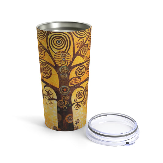 The Tree of Life Tumbler: A Modern Art Tribute to Gustav Klimt