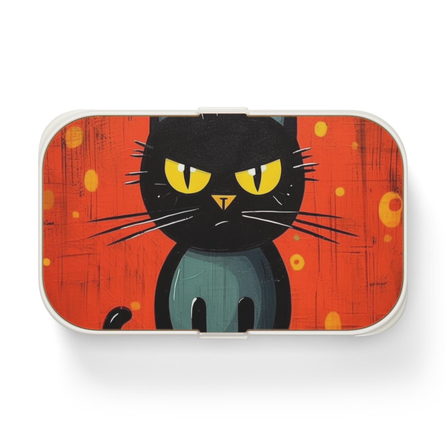 Fashionably Retro Feline: Midcentury Modern Bento Box with a Vintage Cat-Inspired Flair