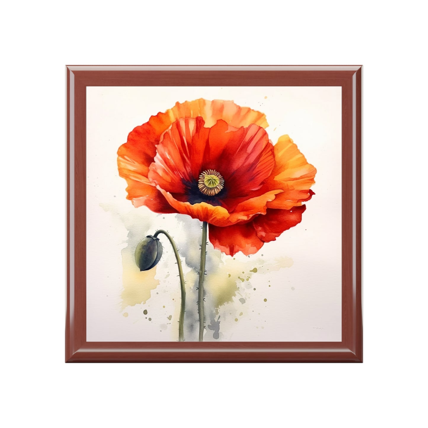 Stunning Poppy Flower Watercolor Jewelry Box: A Blossoming Experience