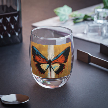 Whiskey Glass with Bauhaus Butterfly: A Fusion of Art and Nature