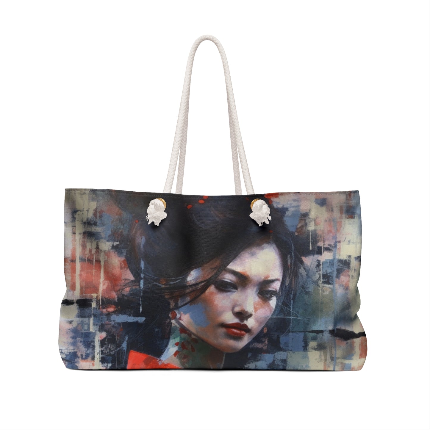 Geisha Dreams Abstract Weekender Bag: Artistic Journey through Japanese Elegance