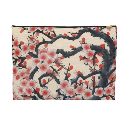Enchanting Petal Symphony: Accessory Pouch Celebrating Cherry Blossom Tree Drawings