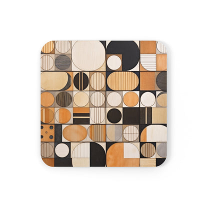 Earthy Circles Corkwood Coaster Set