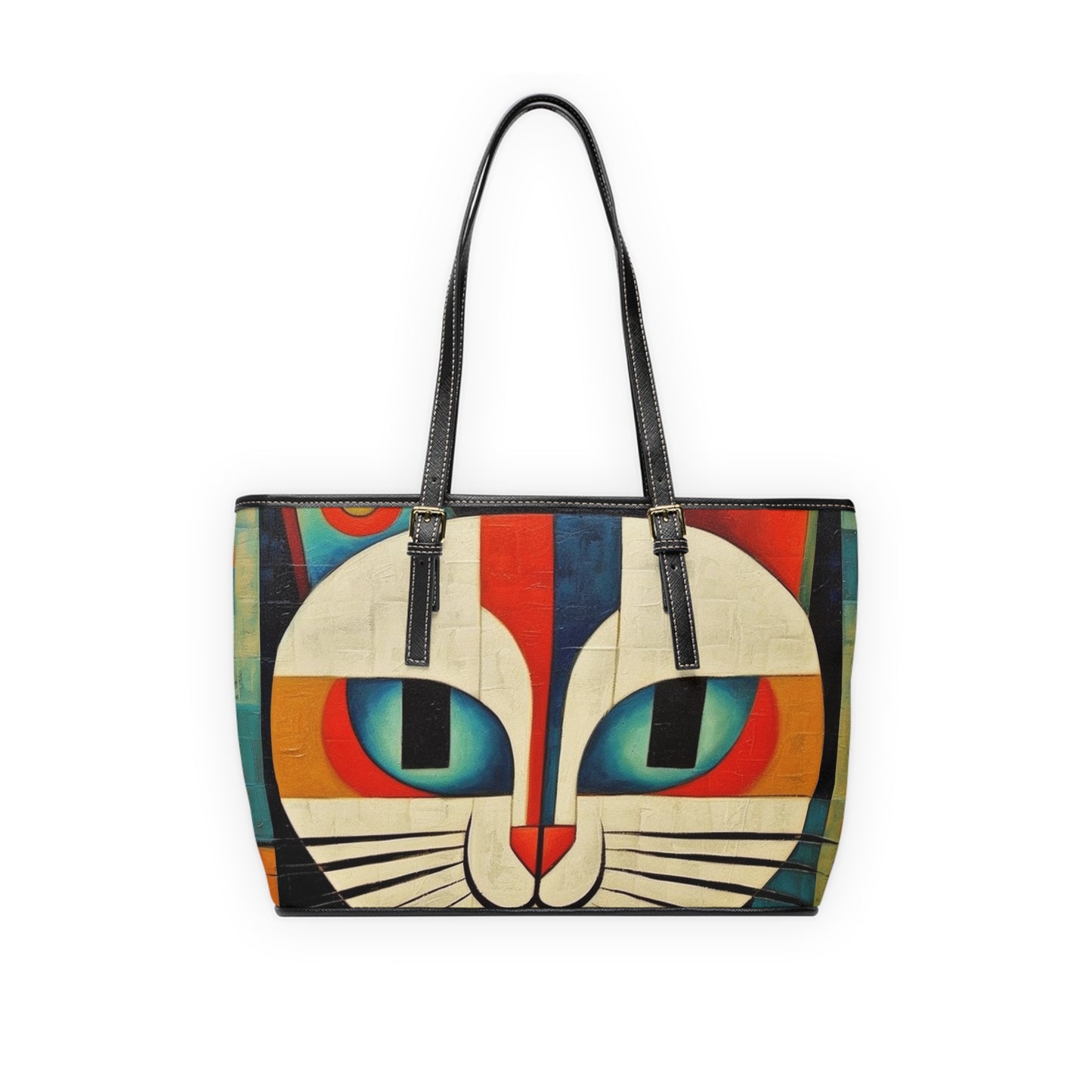 Artistic Vintage Vibes: Picasso-Inspired Midcentury Modern PU Leather Shoulder Bag for Retro Fashion