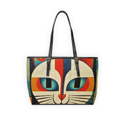 Artistic Vintage Vibes: Picasso-Inspired Midcentury Modern PU Leather Shoulder Bag for Retro Fashion