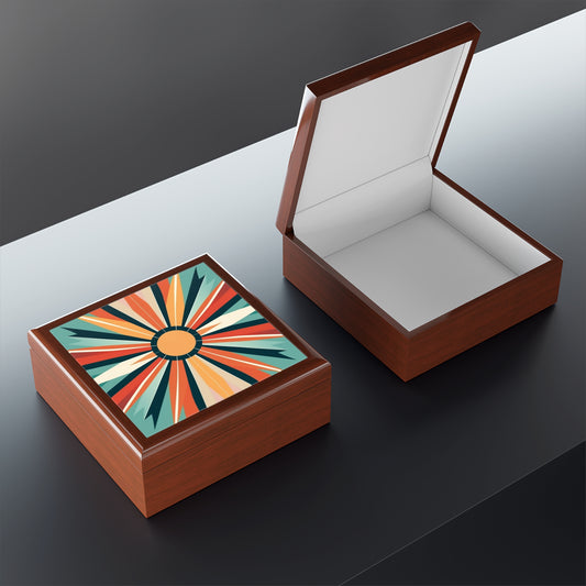 Sip in Style: Starburst Candy Colored Jewelry Box in Atomic Age and Midcentury Modern Design