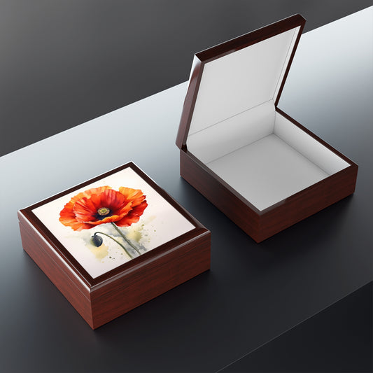 Stunning Poppy Flower Watercolor Jewelry Box: A Blossoming Experience