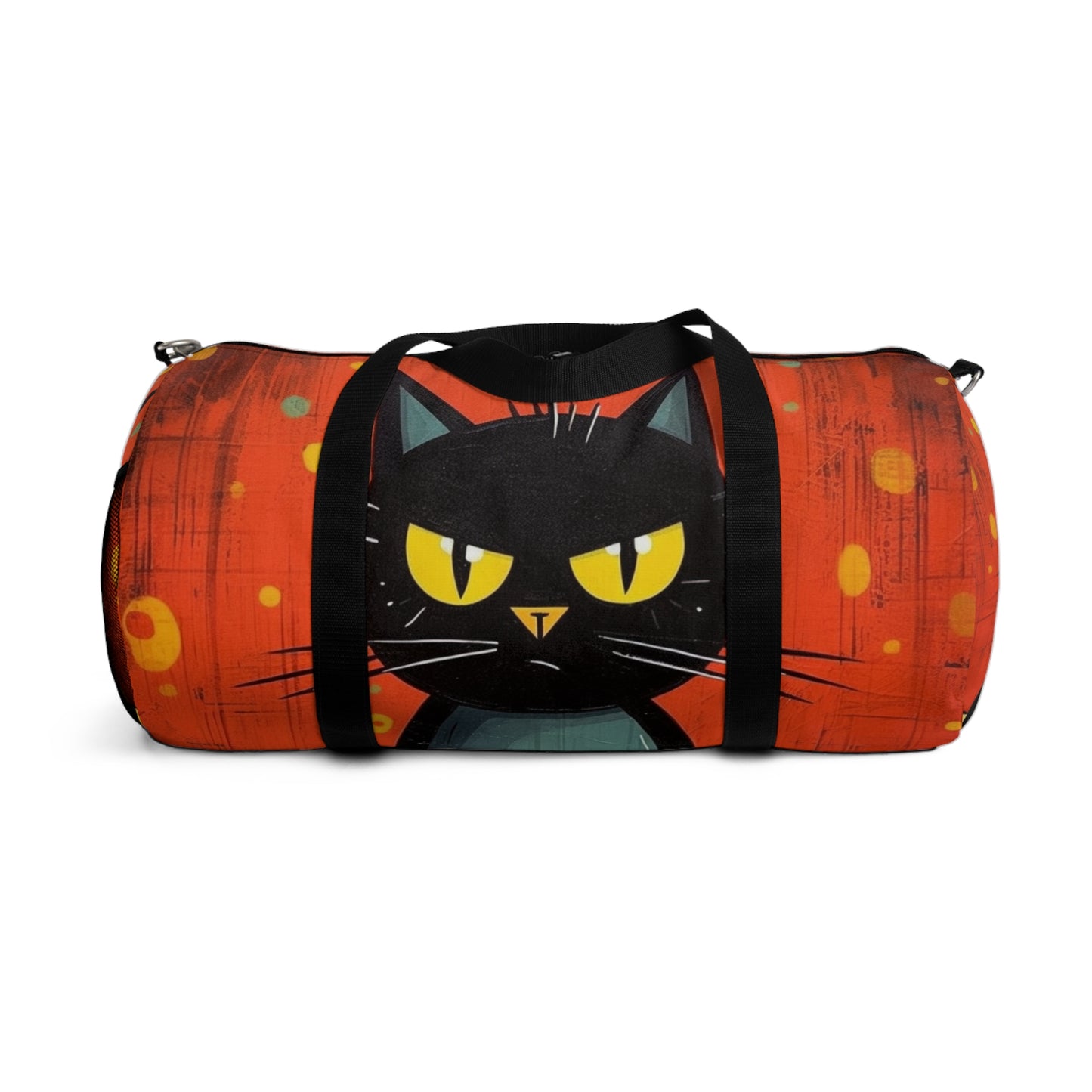 Fashionably Retro Feline: Midcentury Modern Duffel bag with a Vintage Cat-Inspired Flair