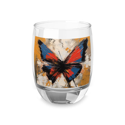 Bauhaus-Inspired Butterfly Wings: Whiskey Glass for Abstract Art Enthusiasts