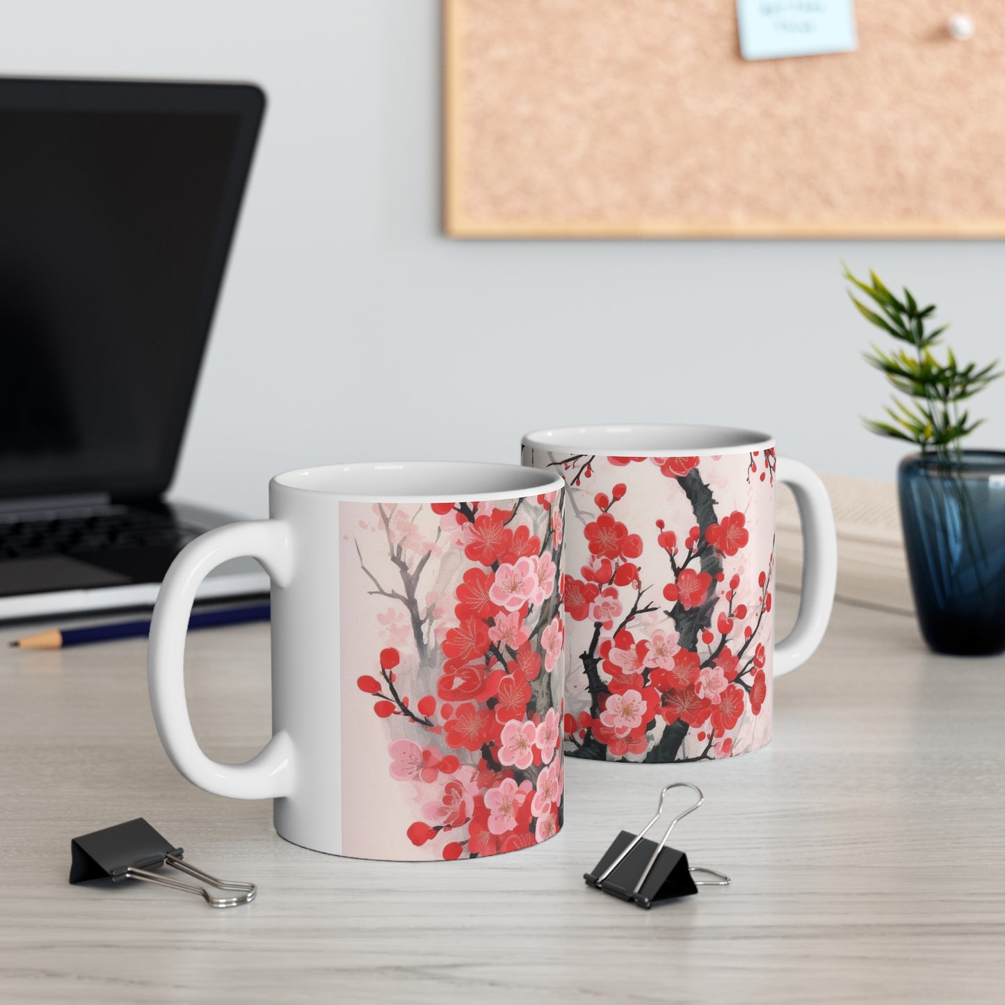 Blossoming Serenity: Ceramic Mug Capturing the Essence of Cherry Blossoms