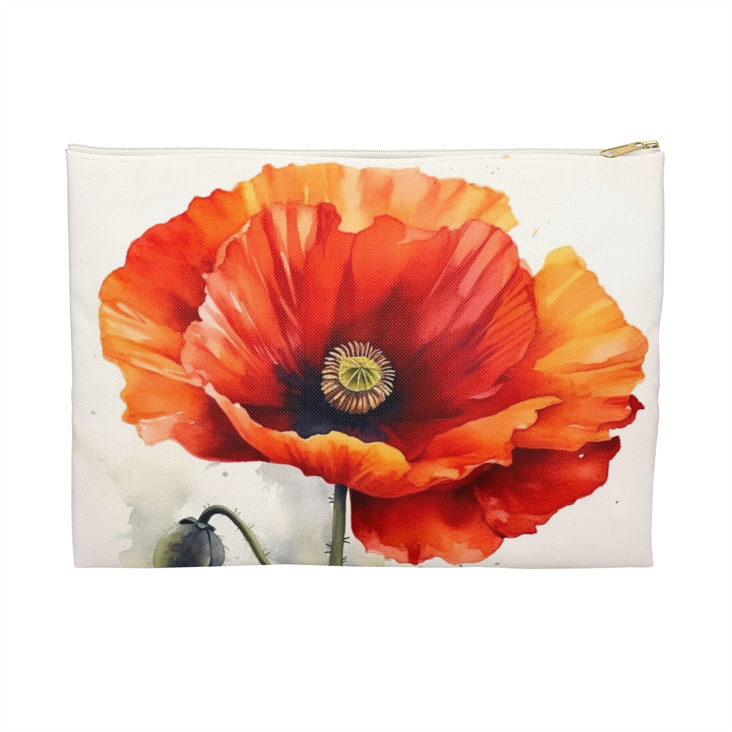 Stunning Poppy Flower Watercolor Accessory Pouch: A Blossoming Experience