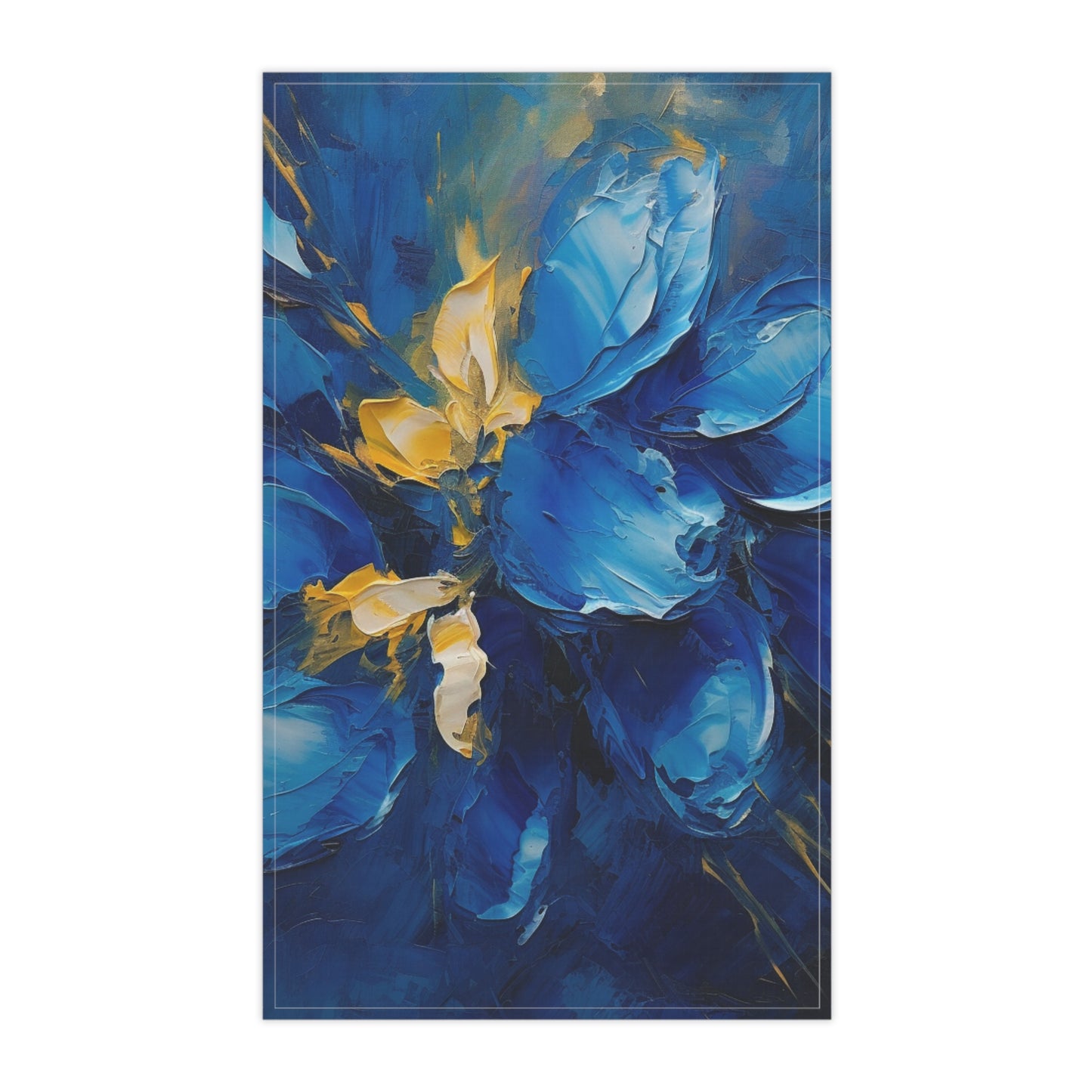 Abstract Wallpaper Kitchen Towel: Immersive Floral Beauty with Blue Orchid Motif