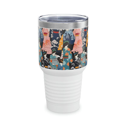 Kimono Serenade: Ringneck Tumbler Embracing Japanese Elegance