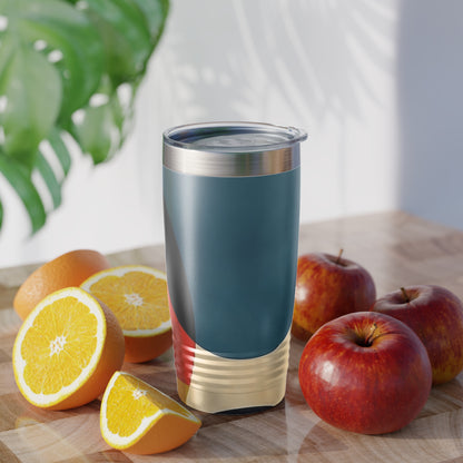 Retro Geometric Fusion: 1960s Fashion Inspired Midcentury Modern Ringneck Tumbler