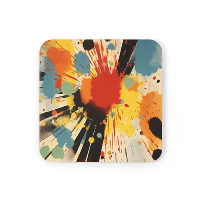 Contemporary Brushstrokes Corkwood Coaster Set