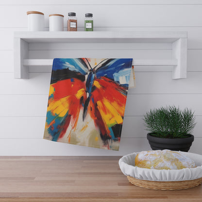 Brush Strokes of Butterfly Splendor: Kitchen Towel for Artistic Inspiration