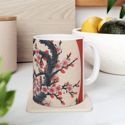 Floral Elegance: Ceramic Mug Adorned with Stunning Flower Drawings