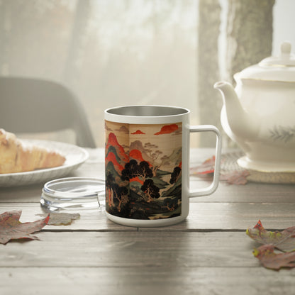 Customize Your Artistic Experience: Japanese Tapestry Insulated Coffee Mug