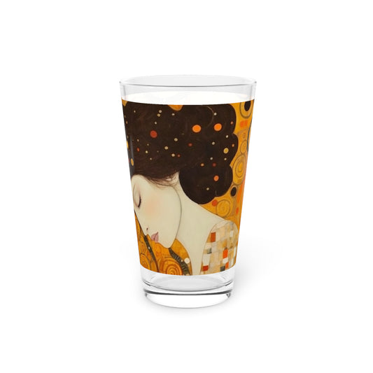 Gustav Klimt Inspired Pint Glass: A Tribute to the Iconic Art of the Vienna Secession