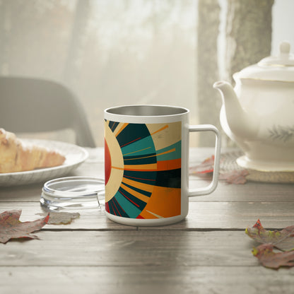 Minimalist Sunshine: Midcentury Modern Sun Insulated Coffee Mug