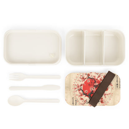 Nature's Brushstrokes: Bento Box Featuring Captivating Cherry Blossom Drawings