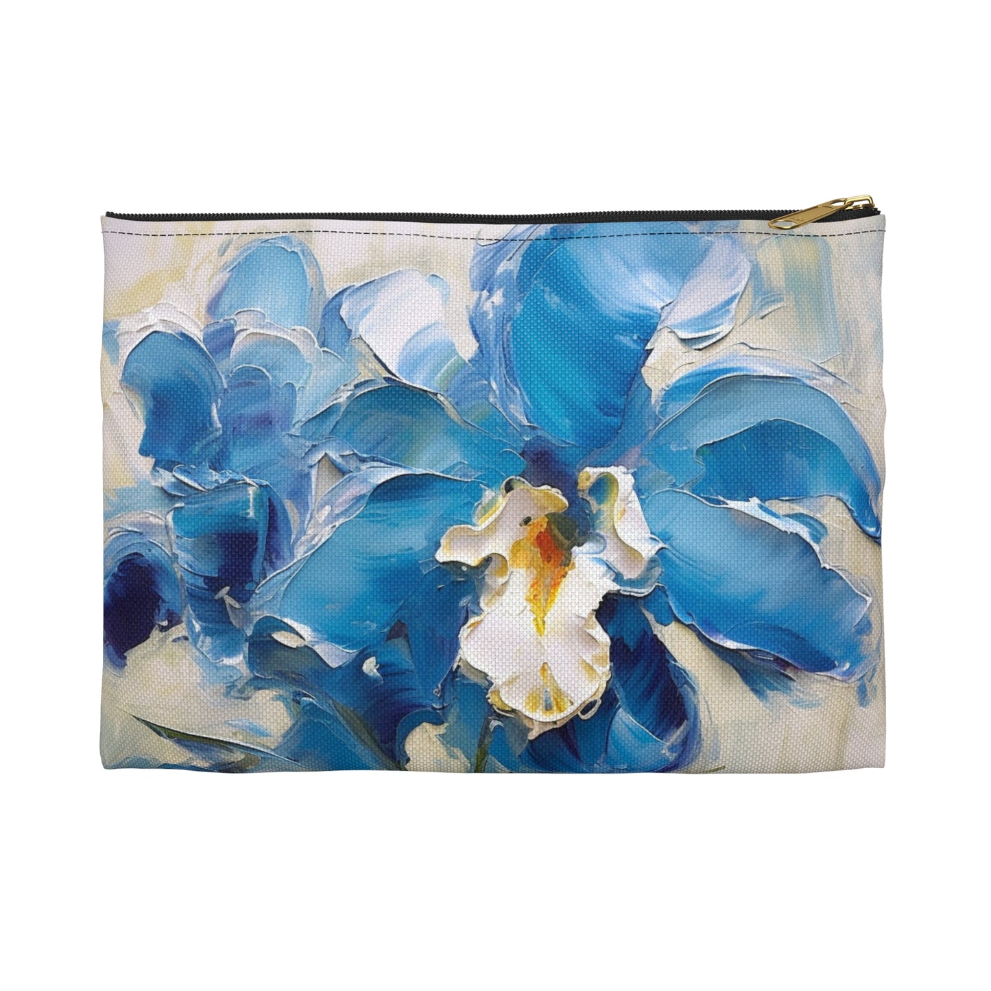 Embrace Artistic Expression with Blue Orchid Abstract Painting Accessory Pouch