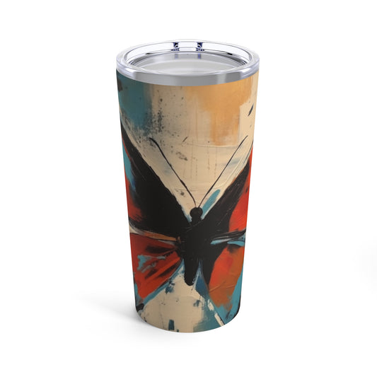 Tumbler with Bauhaus-Inspired Butterfly: Embrace the Subtle Elegance of Nature