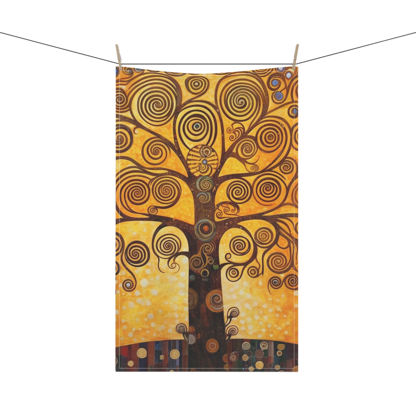 The Tree of Life Kitchen Towel: A Modern Art Tribute to Gustav Klimt